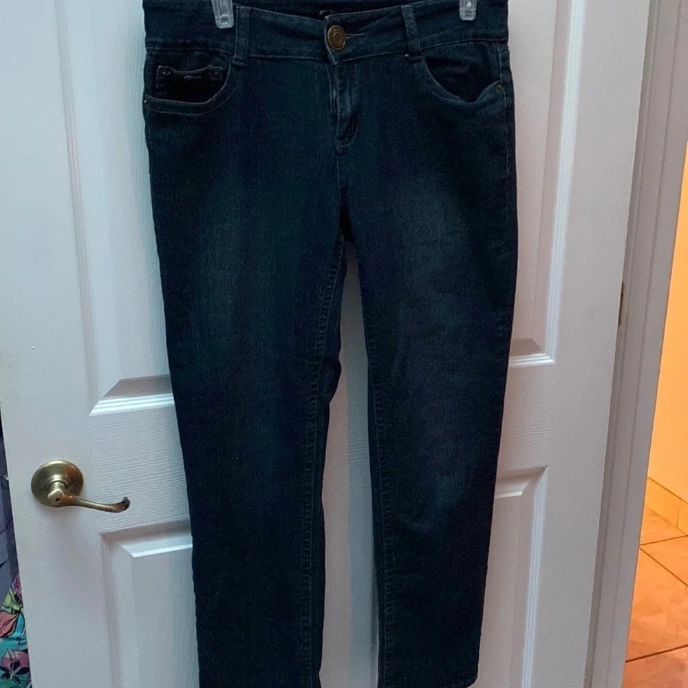 Q womens Flavour by Bubblegum solid blue stretch jeans size 16